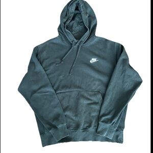 Nike Black Hooded Sweatshirt Hoodie Athletic Pullover size M 80% cotton